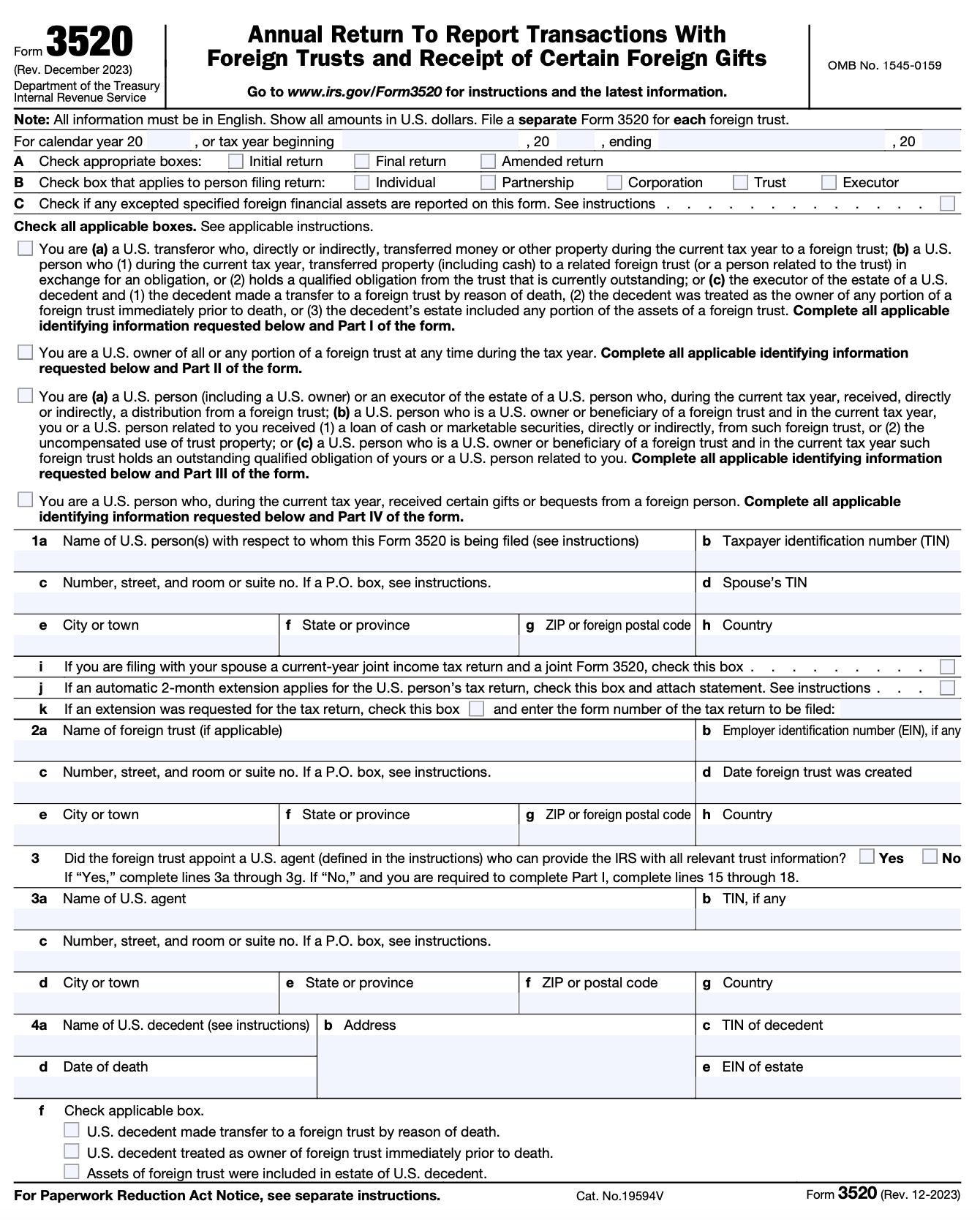 Instructions for Filling Out Form 3520 - Pilot Blogs | Pilot Blog